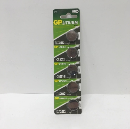 GP2032 Батарейки таблетки GP Lithium 5 шт (HY-40309-1A-1-1000)