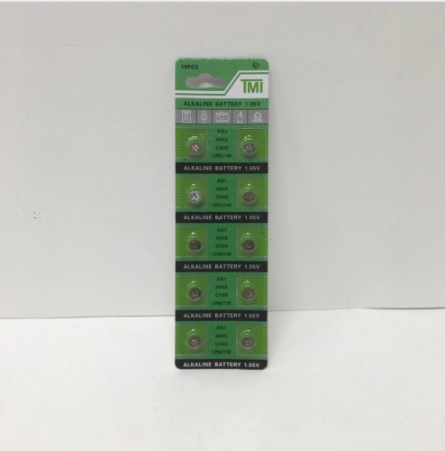 AG1 Батарейки таблетки TMI алкалиновые 10шт (wy-0317-114-1-5000)