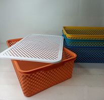 3321G пластиковая корзина для хранения с крышкой 31*20*10 (WY-30307-26-3-60)